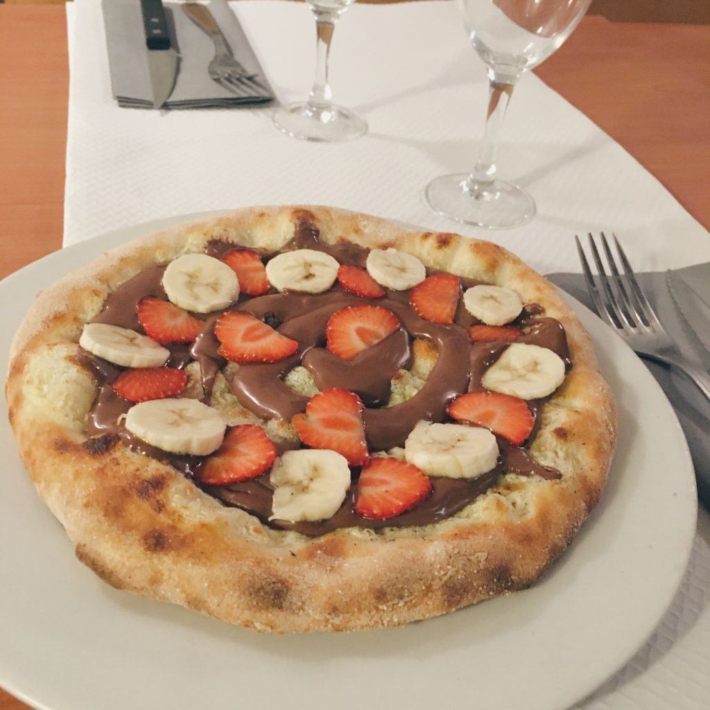 Pizza Nutella Fraise Banane