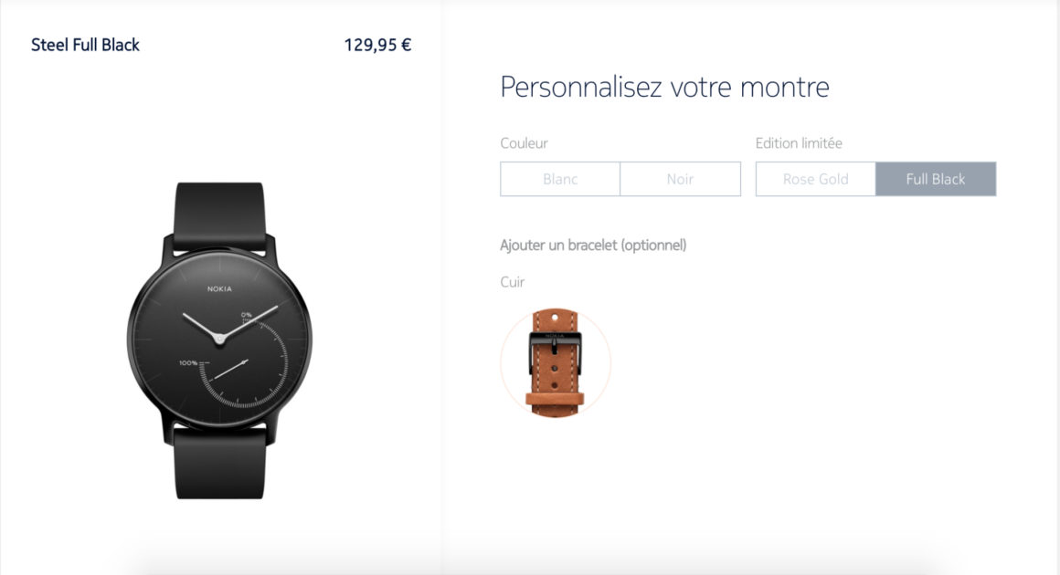 montre connectée nokia steel full black