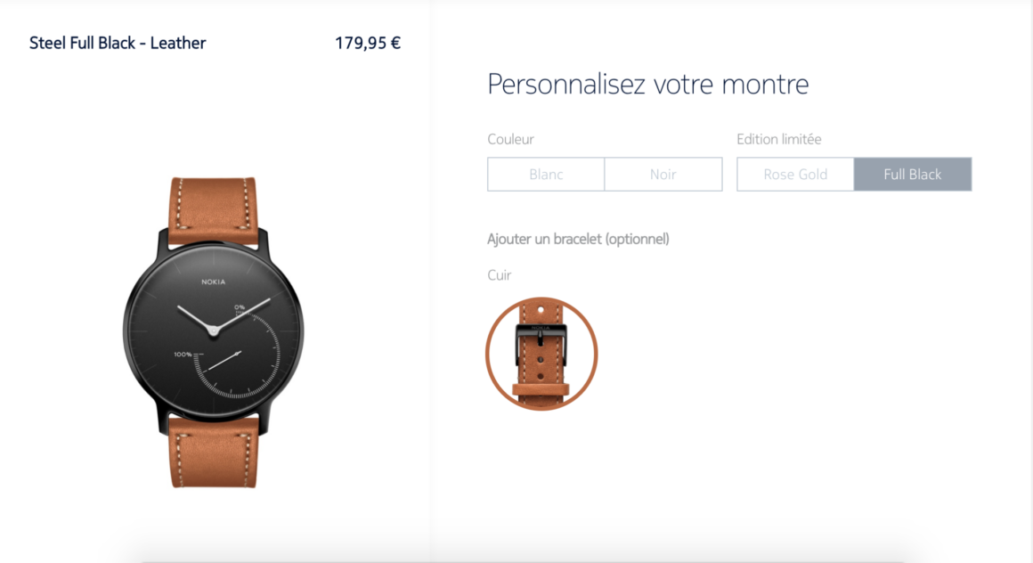 montre connectée Nokia avec bracelet cuir