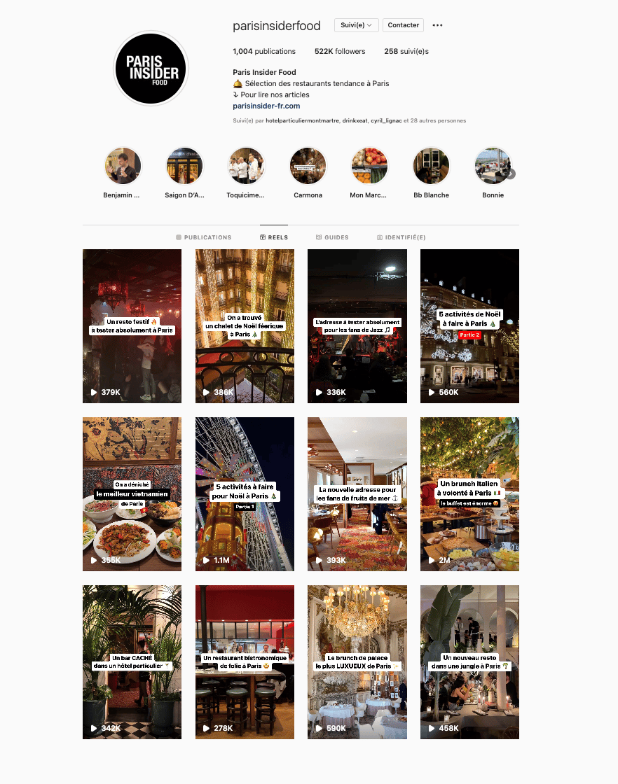 compte Instagram Paris Insider Food
