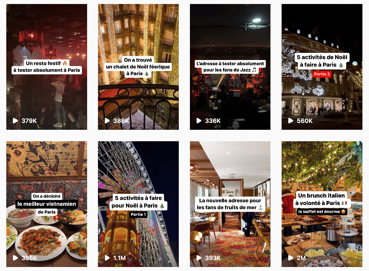 vidéos instagram compte Instagram Paris Insider Food